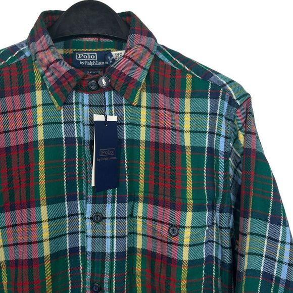 Polo Ralph Lauren Other - NEW Polo Ralph Lauren Mens 4XB BIG‎ FLANNEL Plaid Chest Pocket Mid-weight Green
